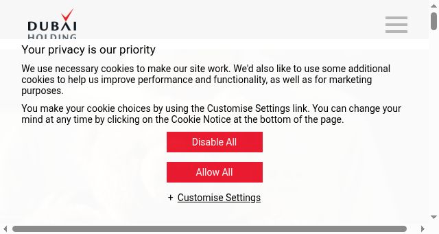 Screenshot of dubaiholding.com