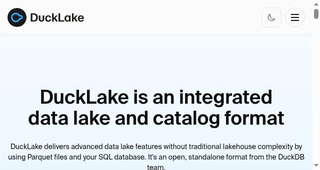 Screenshot of ducklake.select