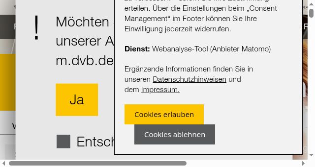 Screenshot of dvb.de