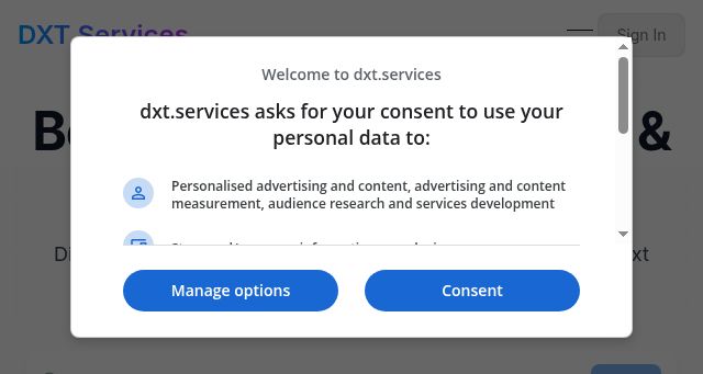 Screenshot of dxt.services