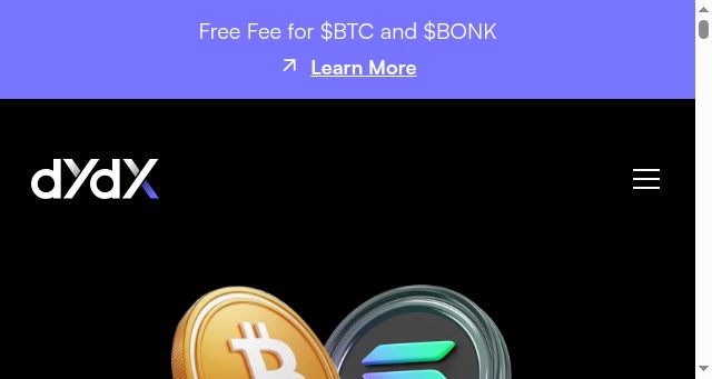 Screenshot of dydx.exchange