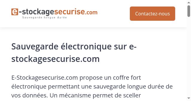 Screenshot of e-stockagesecurise.com