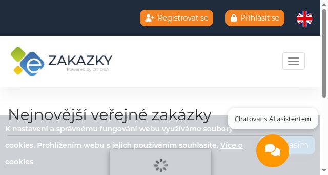 Screenshot of e-zakazky.cz