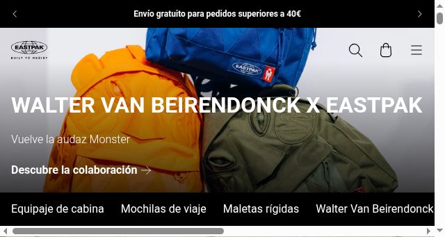 Screenshot of eastpak.com