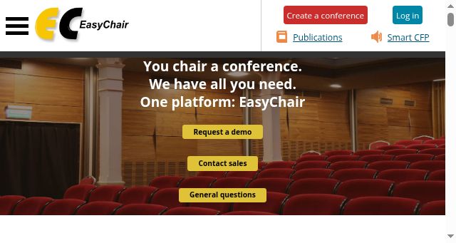 Screenshot of easychair.org