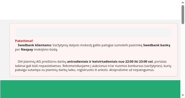 Screenshot of eaukcionai.lt