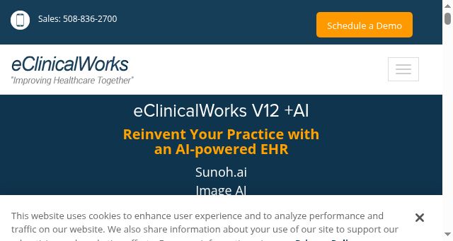 Screenshot of eclinicalworks.com