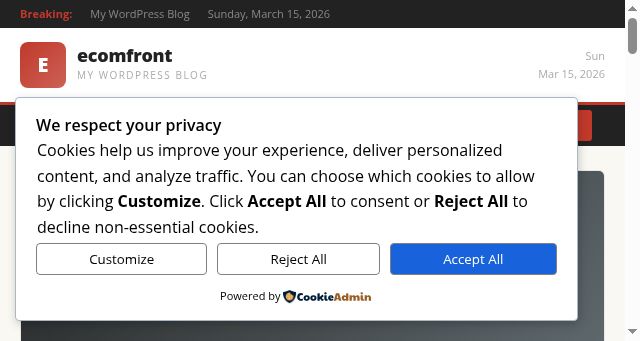 Screenshot of ecomfront.co.uk
