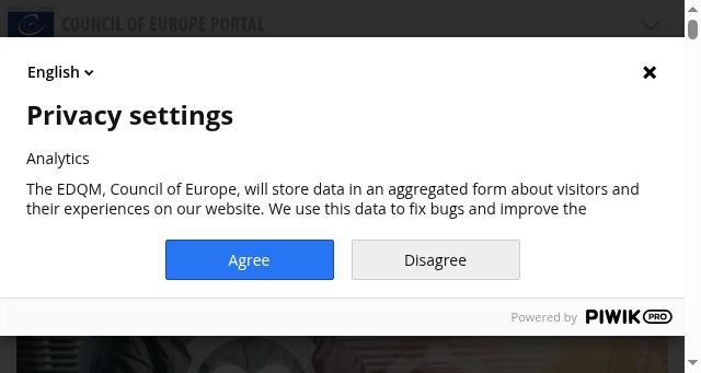Screenshot of edqm.eu