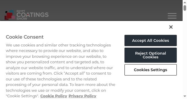 Screenshot of egyptcoatingsshow.com