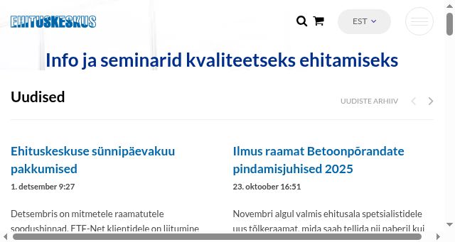Screenshot of ehituskeskus.ee