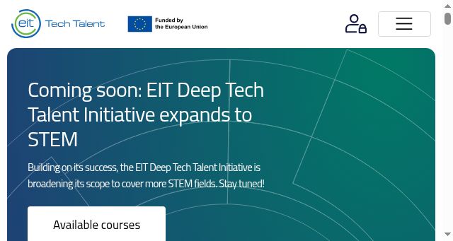 Screenshot of eitdeeptechtalent.eu