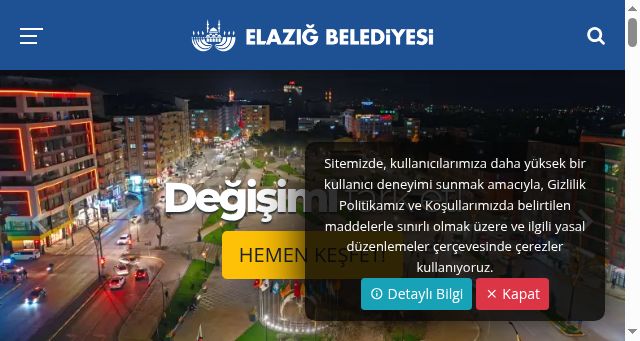 Screenshot of elazig.bel.tr