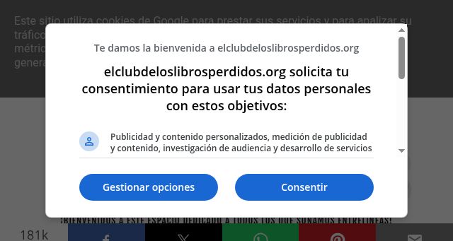 Screenshot of elclubdeloslibrosperdidos.org