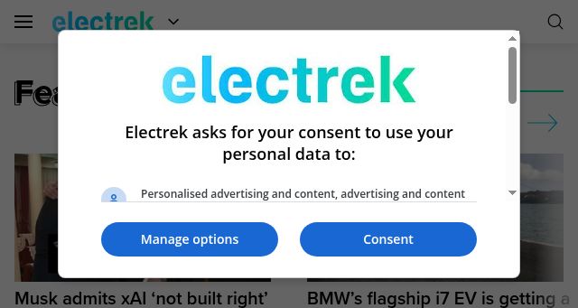 Screenshot of electrek.co
