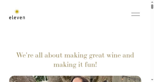 Screenshot of elevenwinery.com