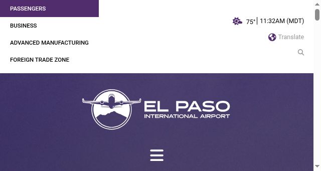 Screenshot of elpasointernationalairport.com