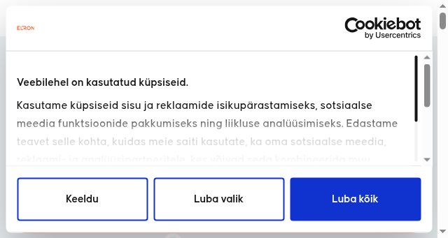 Screenshot of elron.ee