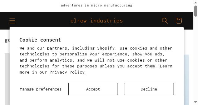 Screenshot of elrowindustries.com