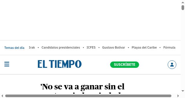 Screenshot of eltiempo.com