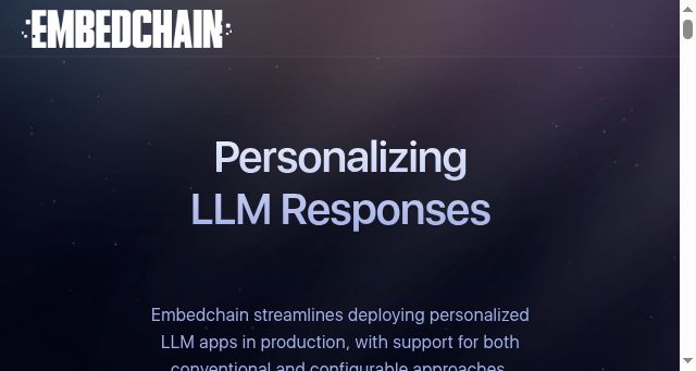Screenshot of embedchain.ai