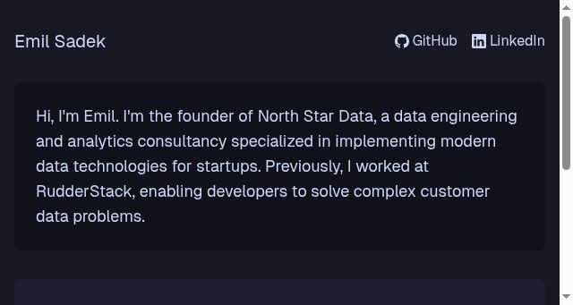 Screenshot of emilsadek.com
