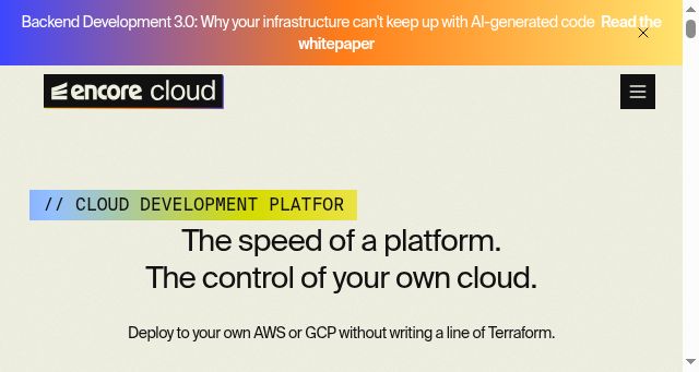 Screenshot of encore.cloud