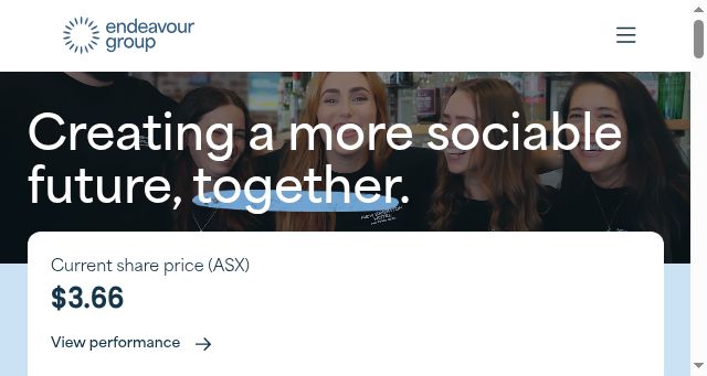 Screenshot of endeavourgroup.com.au