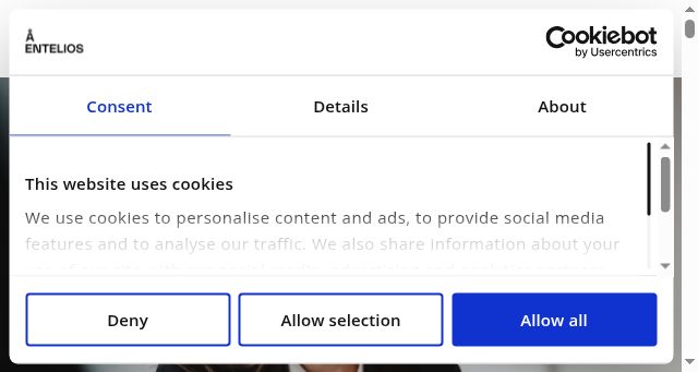 Screenshot of entelios.com
