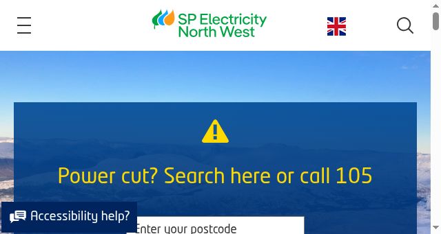 Screenshot of enwl.co.uk