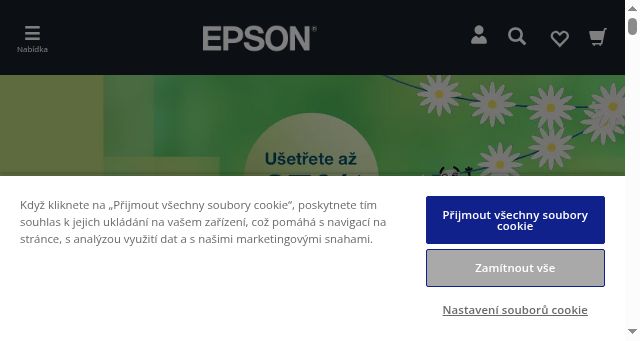 Screenshot of epson.cz