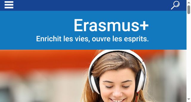 Screenshot of erasmusplus.fr