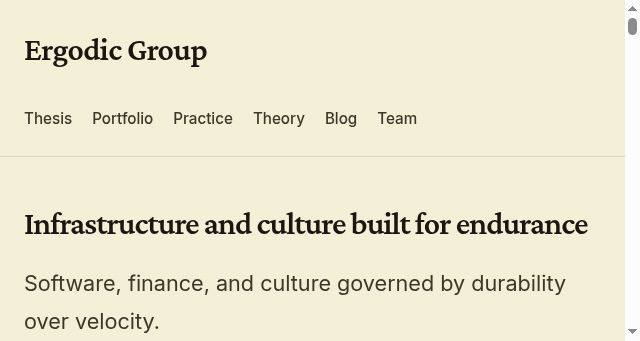 Screenshot of ergodicgroup.com