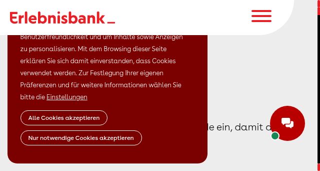 Screenshot of erlebnisbank.ch