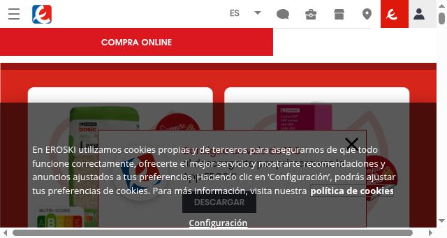 Screenshot of eroski.es