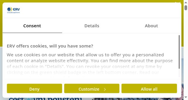Screenshot of ervpojistovna.cz