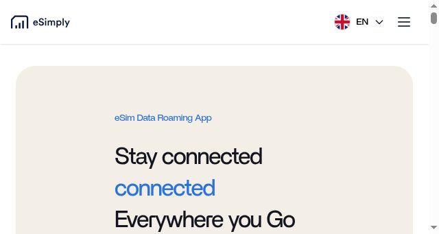 Screenshot of esimply.io