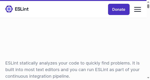 Screenshot of eslint.org