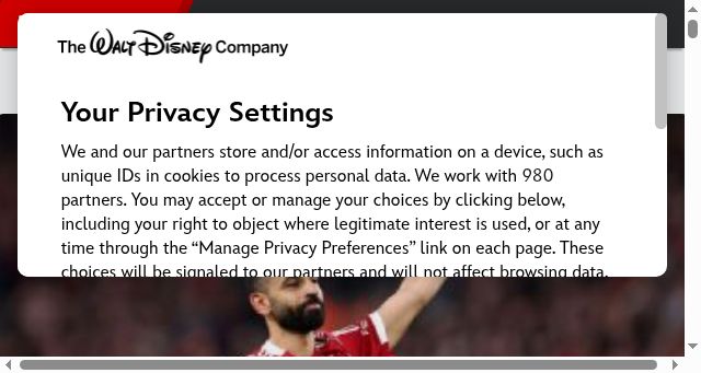 Screenshot of espn.co.uk