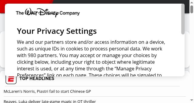 Screenshot of espn.com.au