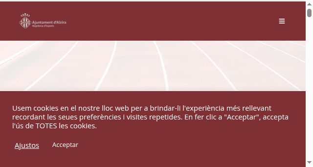 Screenshot of esportsmunicipalsalzira.com