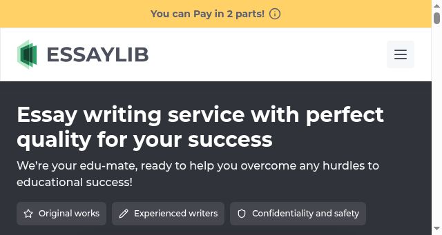 Screenshot of essaylib.com