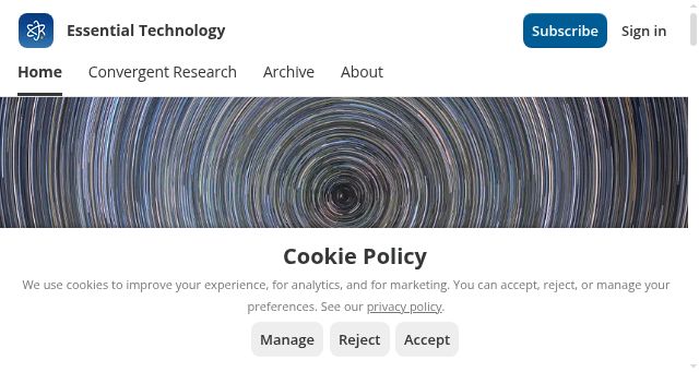 Screenshot of essentialtechnology.blog