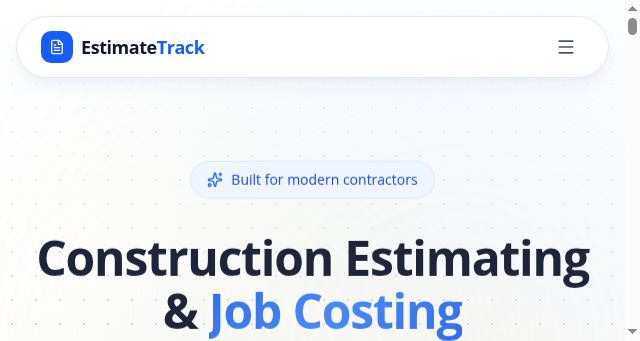 Screenshot of estimatetrack.com