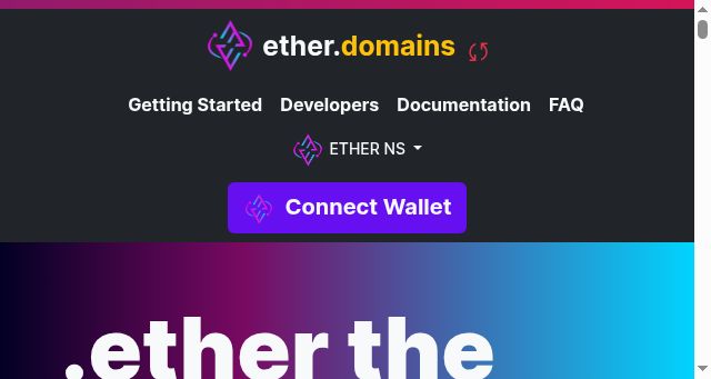 Screenshot of ether.domains