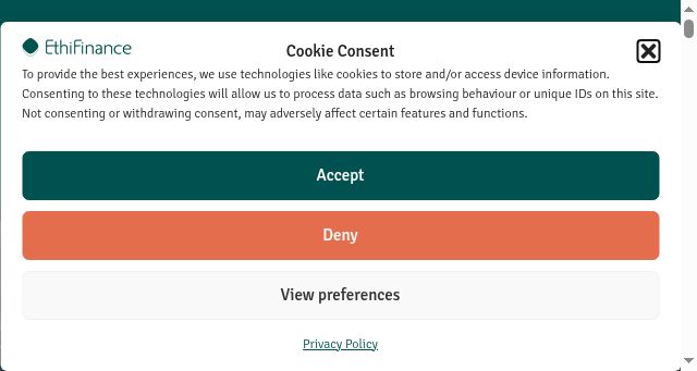 Screenshot of ethifinance.com
