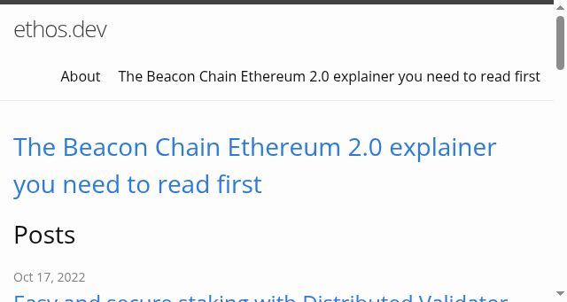 Screenshot of ethos.dev