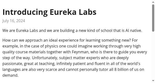 Screenshot of eurekalabs.ai