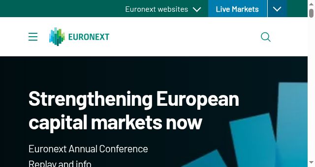 Screenshot of euronext.com