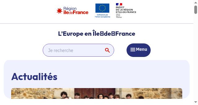 Screenshot of europeidf.fr